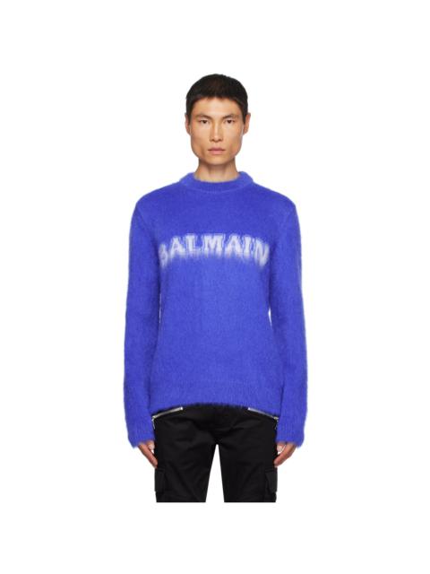 Balmain Blue Brushed Sweater