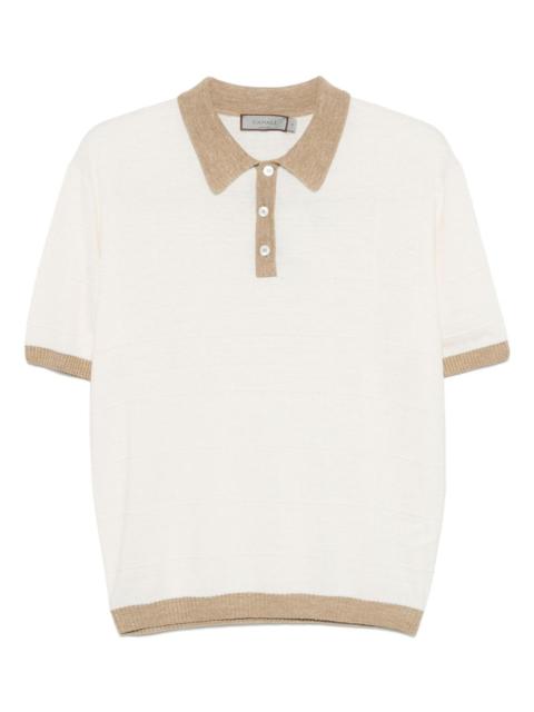 Canali textured polo shirt