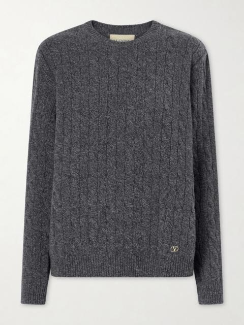 Valentino Cable-knit wool sweater Gray