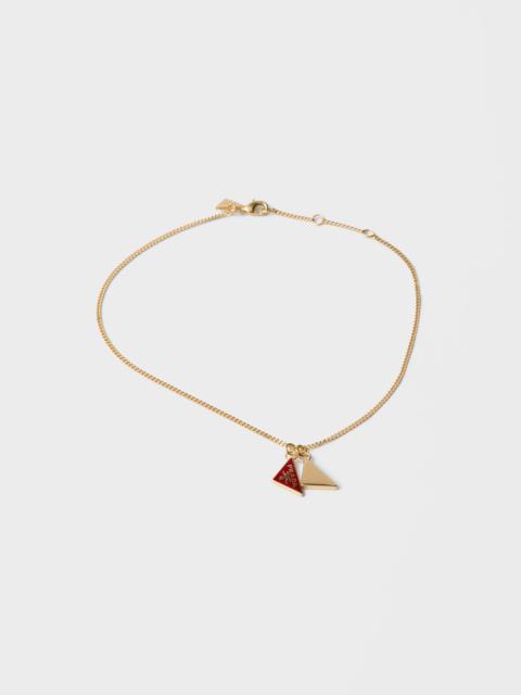 Prada Enameled metal necklace
