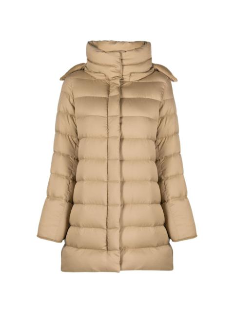 quilted hooded coat