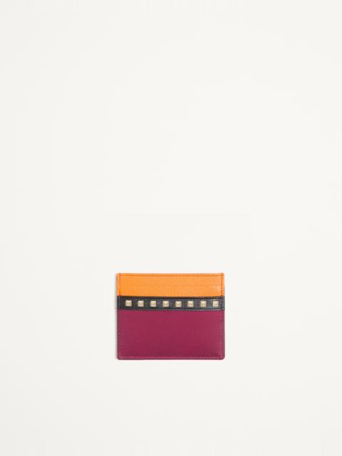 Valentino VALENTINO GARAVANI STUD UP CARDHOLDER IN NYLON AND GRAINY CALFSKIN