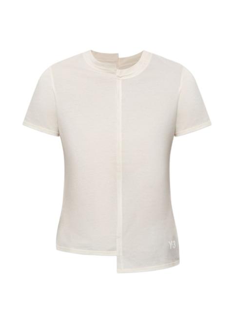 Y-3 logo-print asymmetric t-shirt