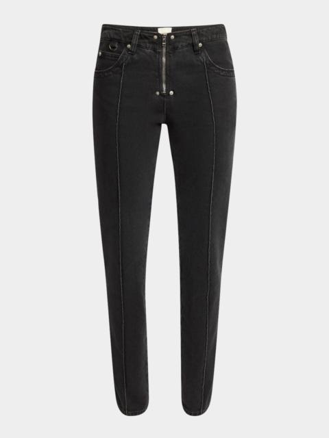 Isabel Marant Silviana Zipper Skinny-Leg Jeans