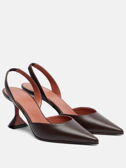 Amina Muaddi Holli 70 leather slingback pumps