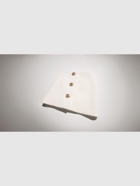 GUCCI Crêpe wool skirt with Double G button