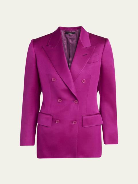 TOM FORD Silk-Wool Twill Double-Breasted Jacket