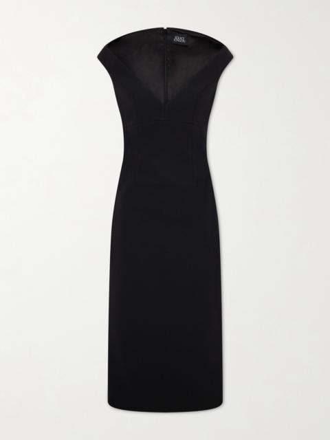 SOLACE LONDON Monica Crepe Midi Dress