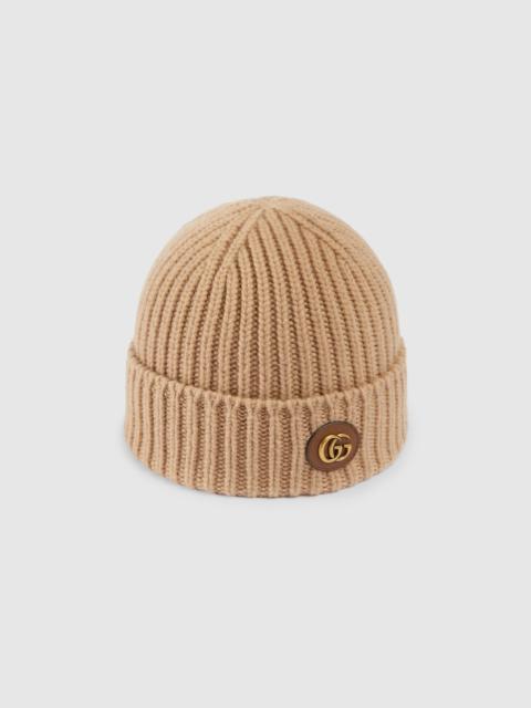 Wool cashmere hat with Double G