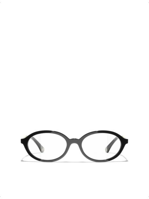 CHANEL CH3499HA Oval-Frame Metal Optical Glasses