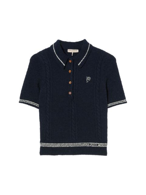 cable-knit polo shirt