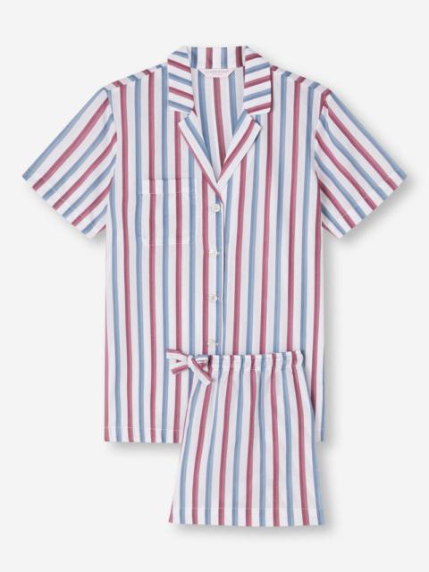 Derek Rose Women's Short Pyjamas Capri 22 Cotton Batiste Multi
