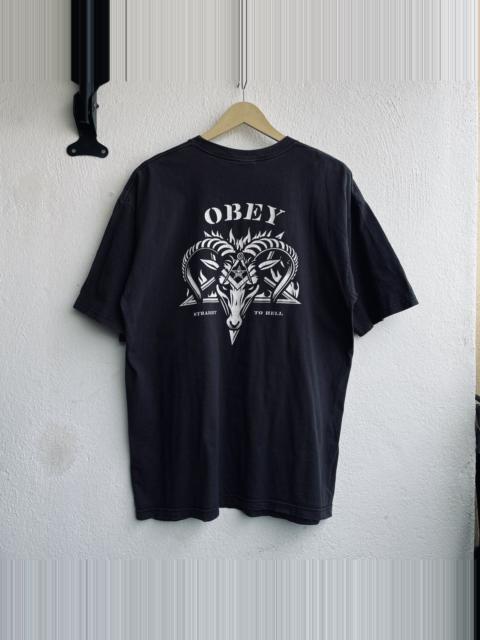 Other Designers Faded Vintage Y2K Obey Goat Head Straight To Hell TShirt