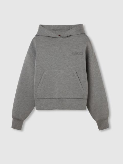 Viscose jersey hooded sweatshirt