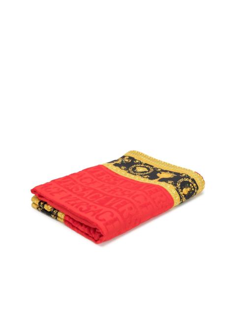 VERSACE Baroque trim beach towel
