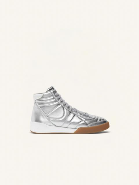 CLUB02 MID SILVER LEATHER SNEAKERS