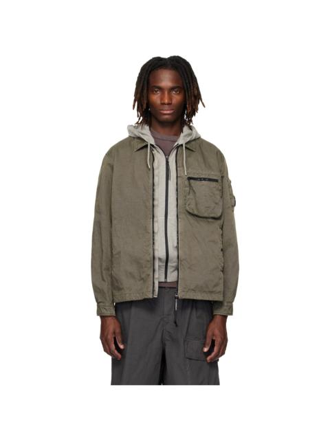 C.P. Company Gray Panama-R Zipped Lens Overshirt