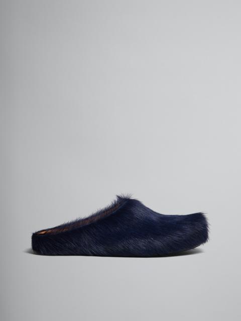 Marni BLUE LONG HAIR CALFSKIN FUSSBETT SABOT