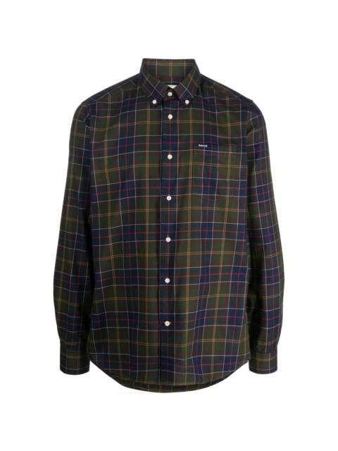 tartan-check cotton shirt