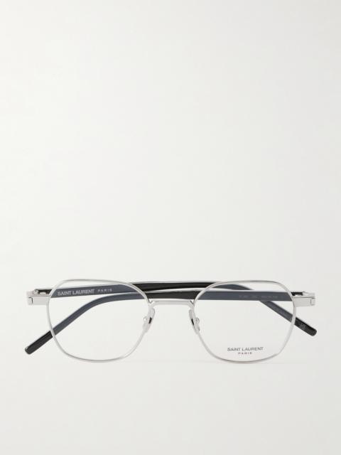 SAINT LAURENT Round-Frame Silver-Tone Optical Glasses