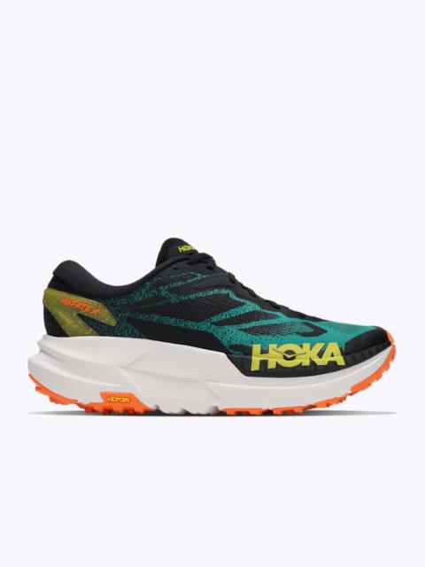 HOKA Men's Mafate X Shoes in Black/Electric Aqua