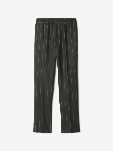 Burberry Pinstriped Wool Tailored Trousers