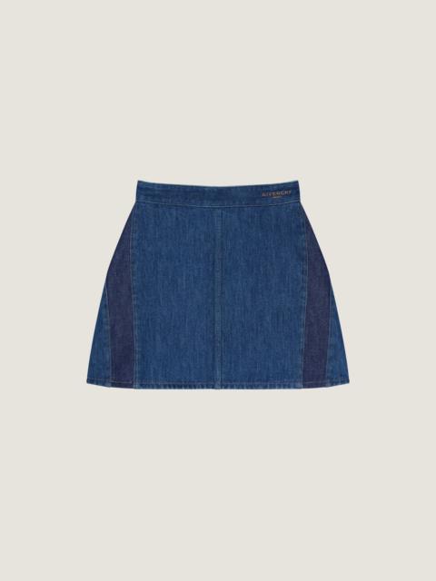 Givenchy MINI COCOON SKIRT IN MEDIUM BLUE DENIM