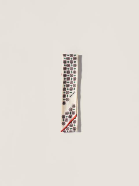 Miu Miu Printed twill scarf