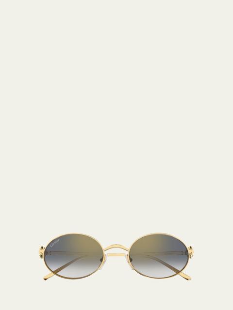Cartier Clash de Cartier 52mm Oval Metal Sunglasses