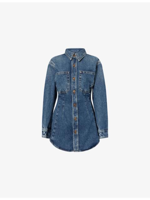 AGOLDE Wilma Mini Denim Shirt Dress