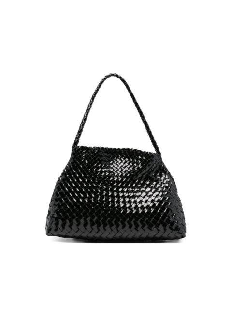 DRAGON DIFFUSION patent-leather woven tote bag