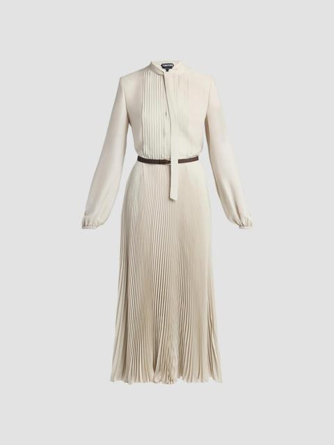 TOM FORD Women's Pintucked Tieneck Shirtdress - Moon