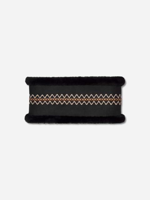 UGG ® Women's Atherson Embroidered Headband Sheepskin Earmuffs in Black