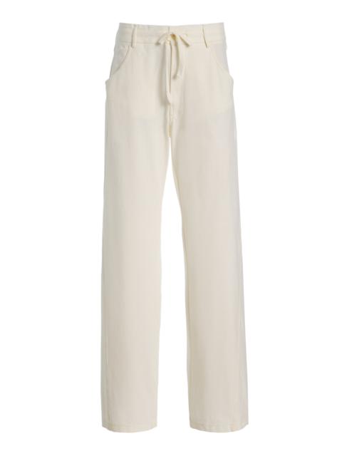 DARKPARK Iris Cotton Jersey Paper-Bag Pants white