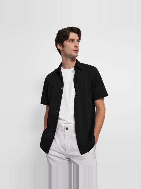 Theory Tailored Short-Sleeve Shirt in Structure Knit