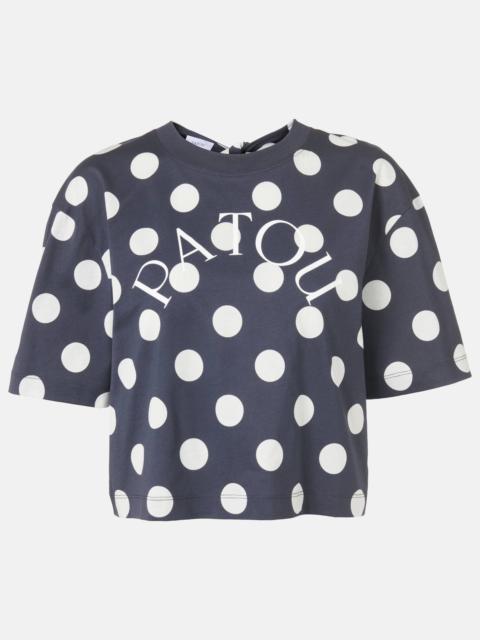 PATOU Logo polka-dot cotton crop top