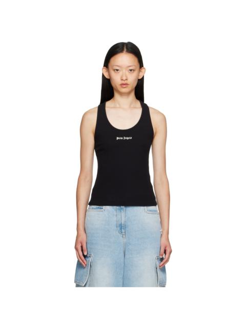 Palm Angels Black Embroidered Tank Top
