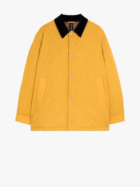 TEEMING YELLOW NYLON QUILTED COACH JACKET