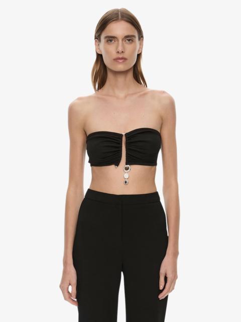 CHRISTOPHER ESBER Droplet Crystal Pendant Ruched Bandeau