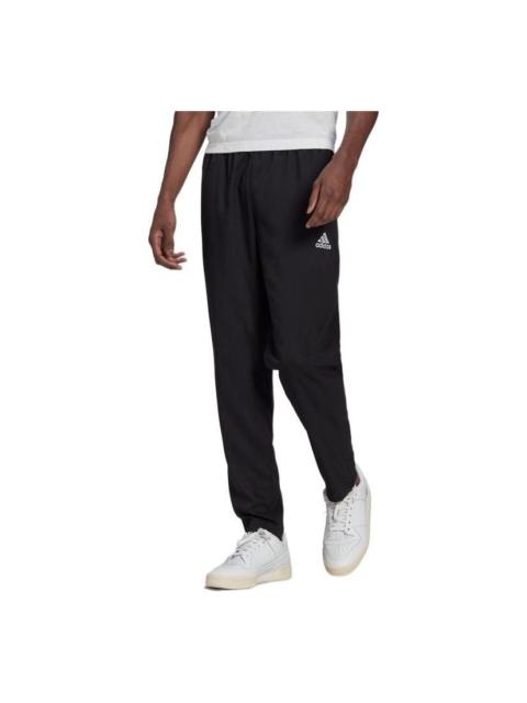 Men's adidas SS22 Solid Color Zipper Pants Elastic Waistband Sports Pants/Trousers/Joggers Black H57