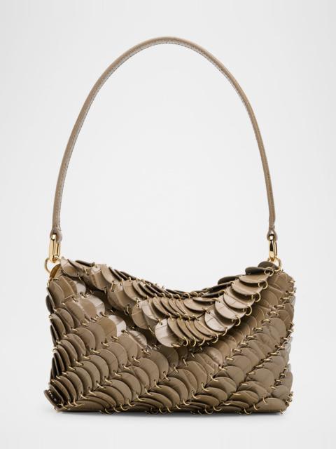 rabanne Sac a Main Croc-Embossed Disk Link Shoulder Bag