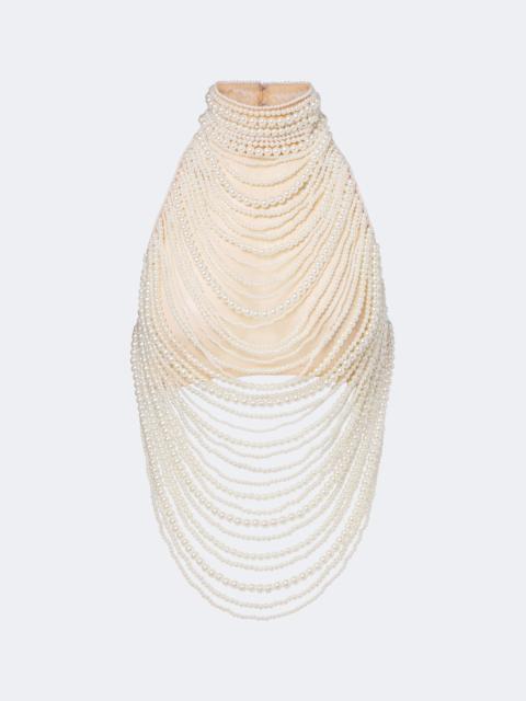 RETROFÊTE Elsie embellished halterneck top