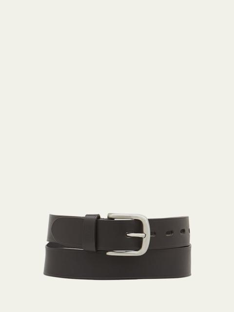 IL BISONTE Men's Classic Cowhide Leather Belt