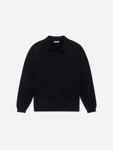 3sixteen Long Sleeve Knit Polo - Black