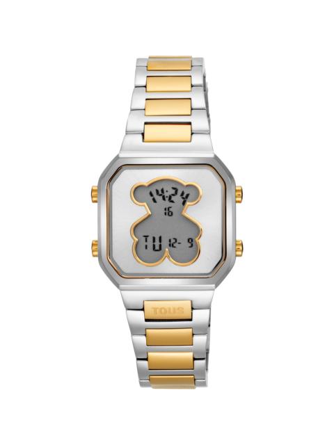 TOUS Digital Watch with stainless steel and gold-colored stainless steel bracelet TOUS D-BEAR MINI