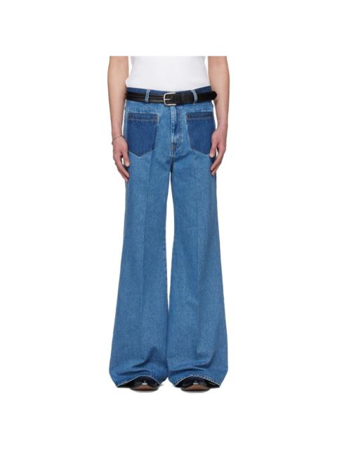 LU'U DAN BRUCE LEE x LỰU ĐẠN Blue Nocturnal Flare Jeans