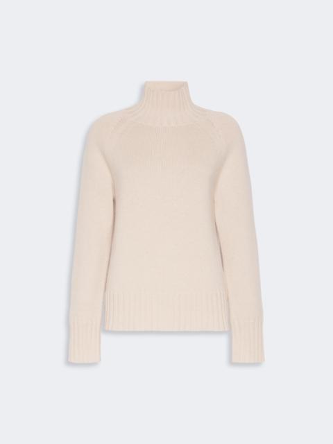 'S Max Mara MANTOVA Wool and cashmere yarn polo-neck sweater - ALBINO