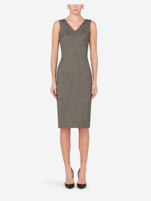 Glen plaid midi dress