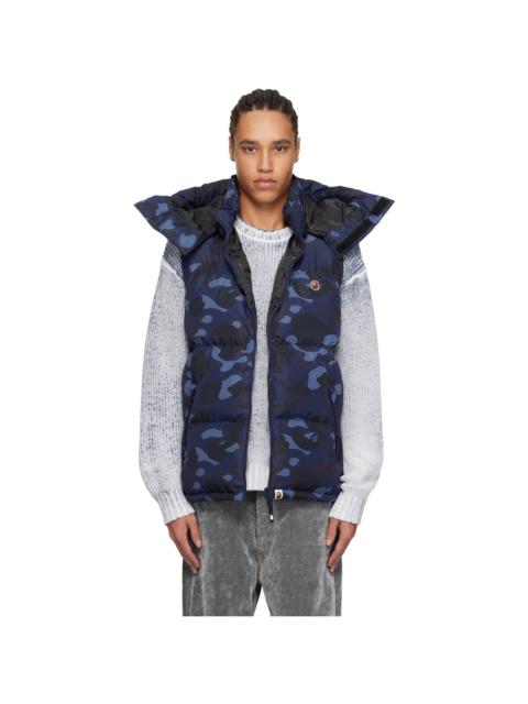 Navy Color Camo Down Vest