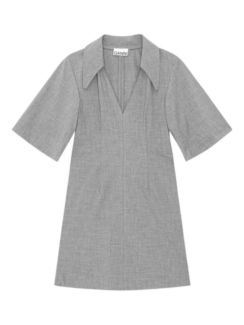 GANNI short-sleeve collar mini dress